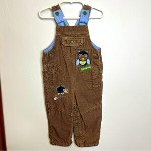 VTG Marks & Spencer Little Woodland Warrior 12-18 mo Overalls Brown Owl Corduroy